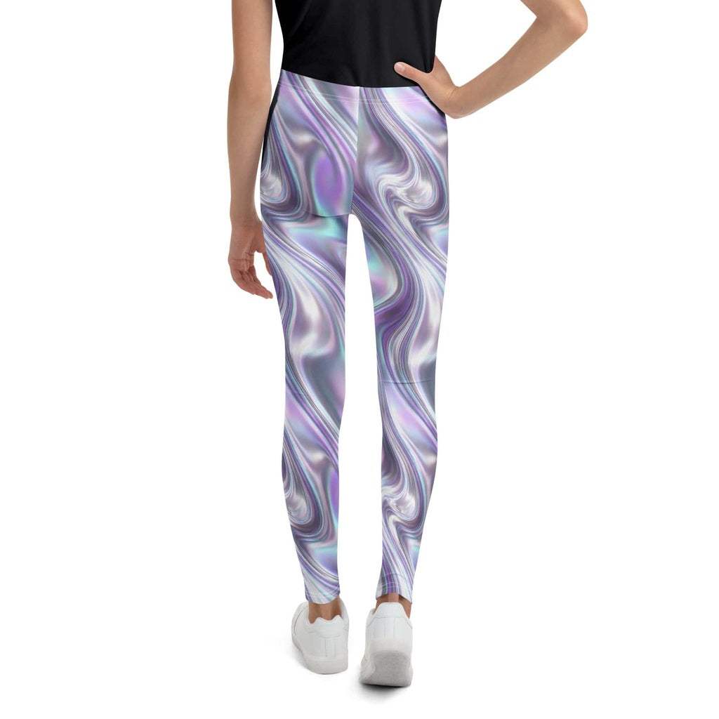 Printed Liquid Chrome Effect Youth Leggings