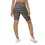 Printed Parisian Tweed Effect Biker Shorts