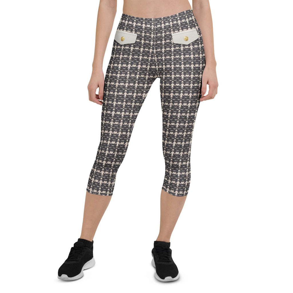 Printed Parisian Tweed Effect Capris