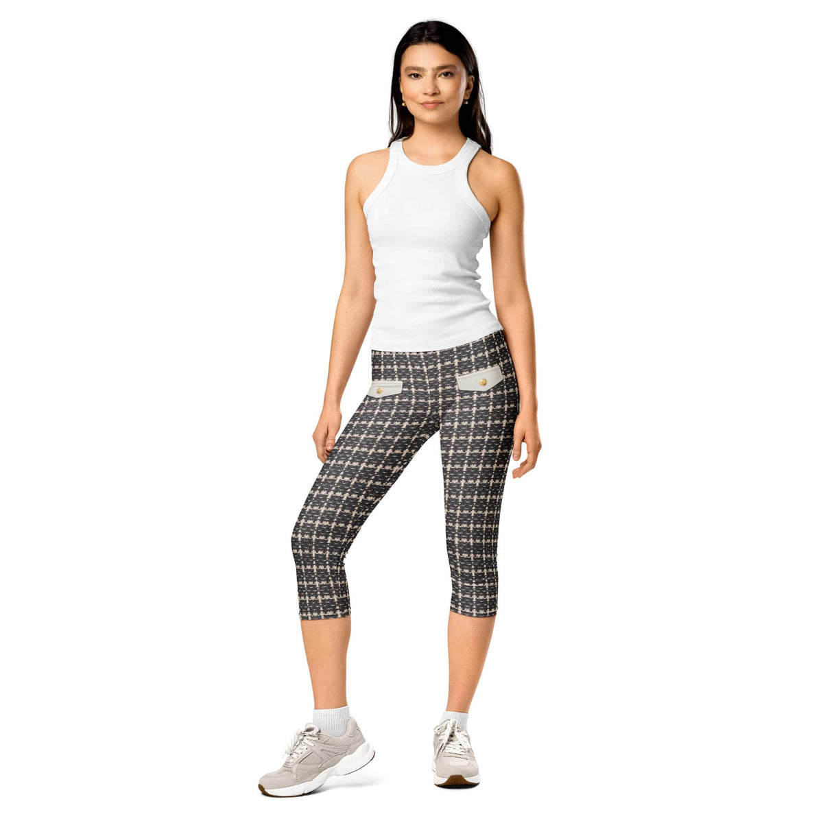 Printed Parisian Tweed Effect Capris