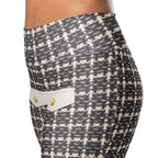 Printed Parisian Tweed Effect Flare Leggings
