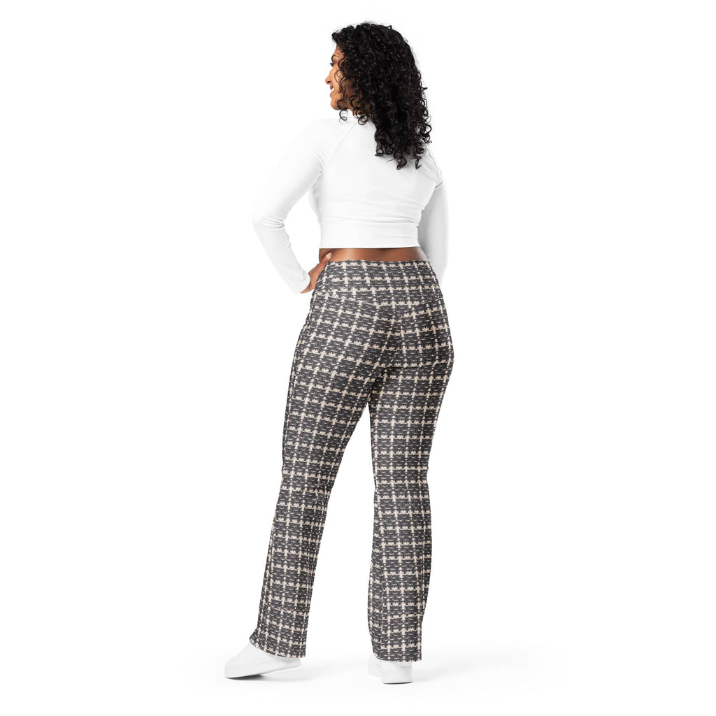 Printed Parisian Tweed Effect Flare Leggings