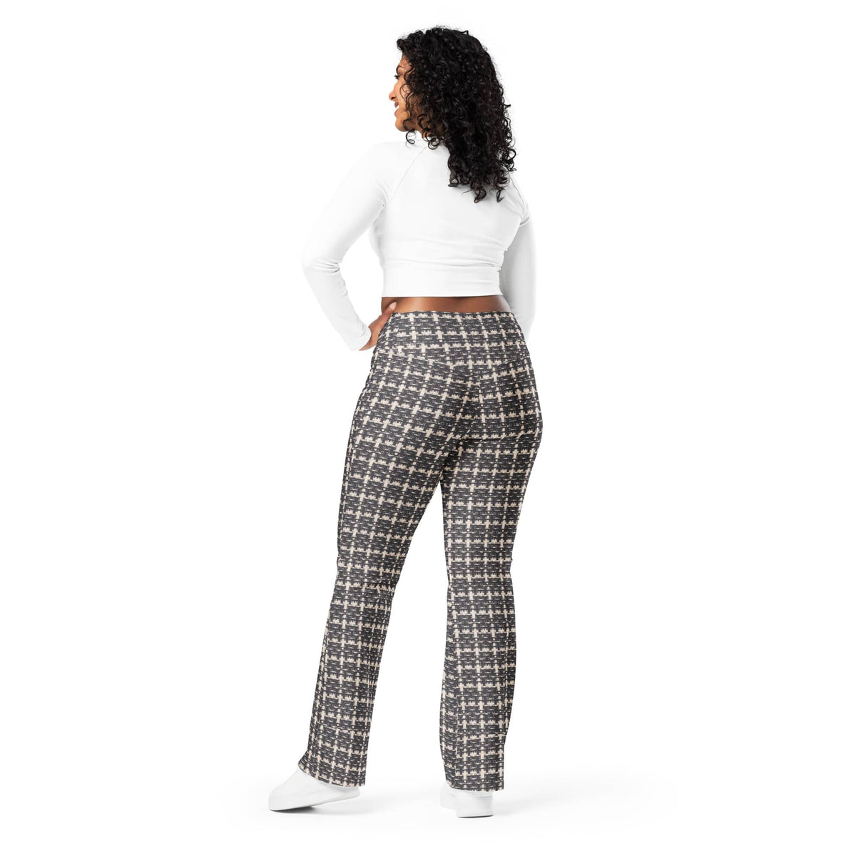 Printed Parisian Tweed Effect Flare Leggings