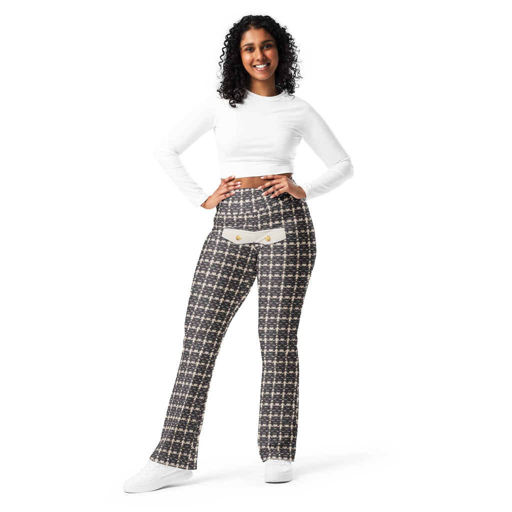 Printed Parisian Tweed Effect Flare Leggings