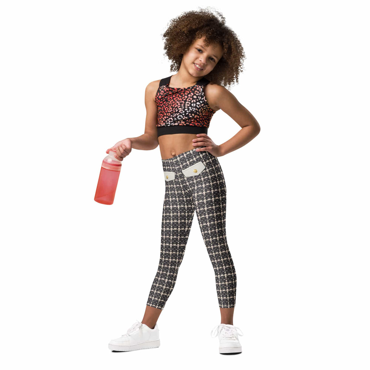 Printed Parisian Tweed Effect Kid's Leggings