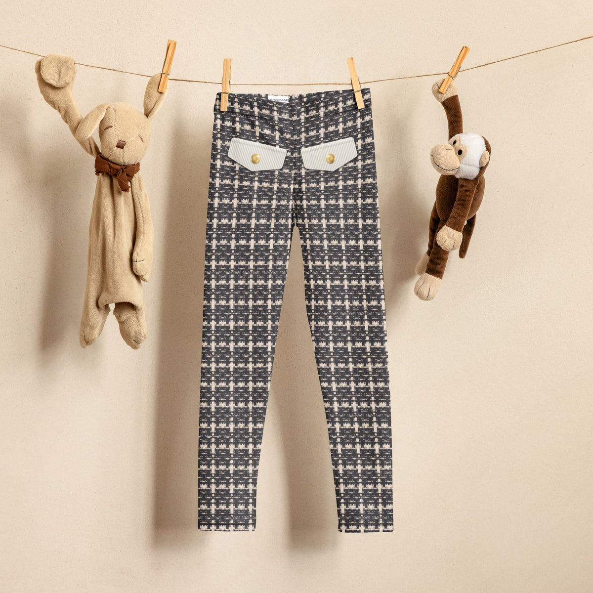 Printed Parisian Tweed Effect Kid's Leggings