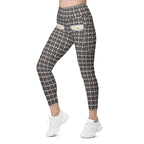 Printed Parisian Tweed Effect Leggings With Pockets