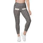 Printed Parisian Tweed Effect Leggings With Pockets