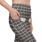 Printed Parisian Tweed Effect Leggings With Pockets