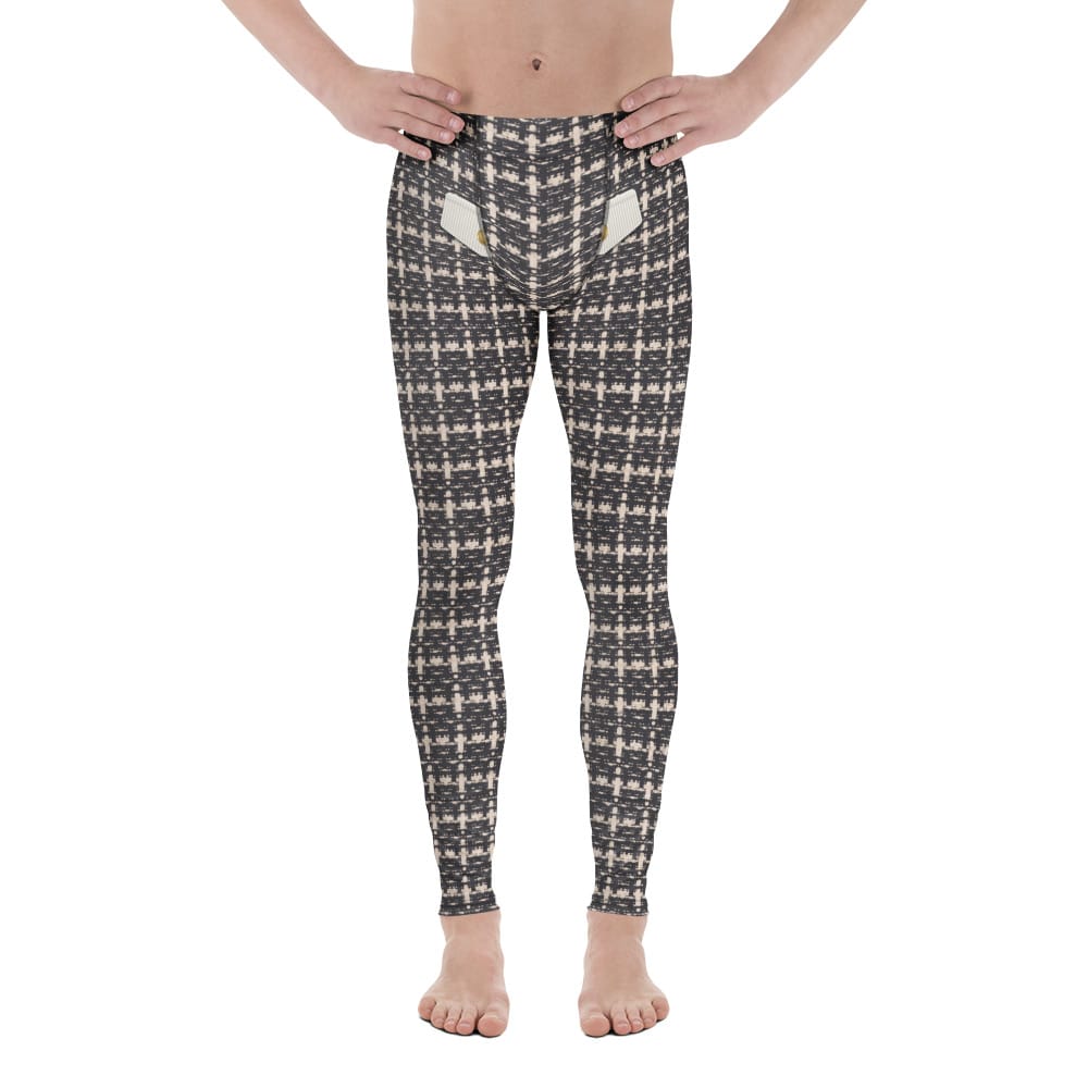 Printed Parisian Tweed Effect Men's Leggings