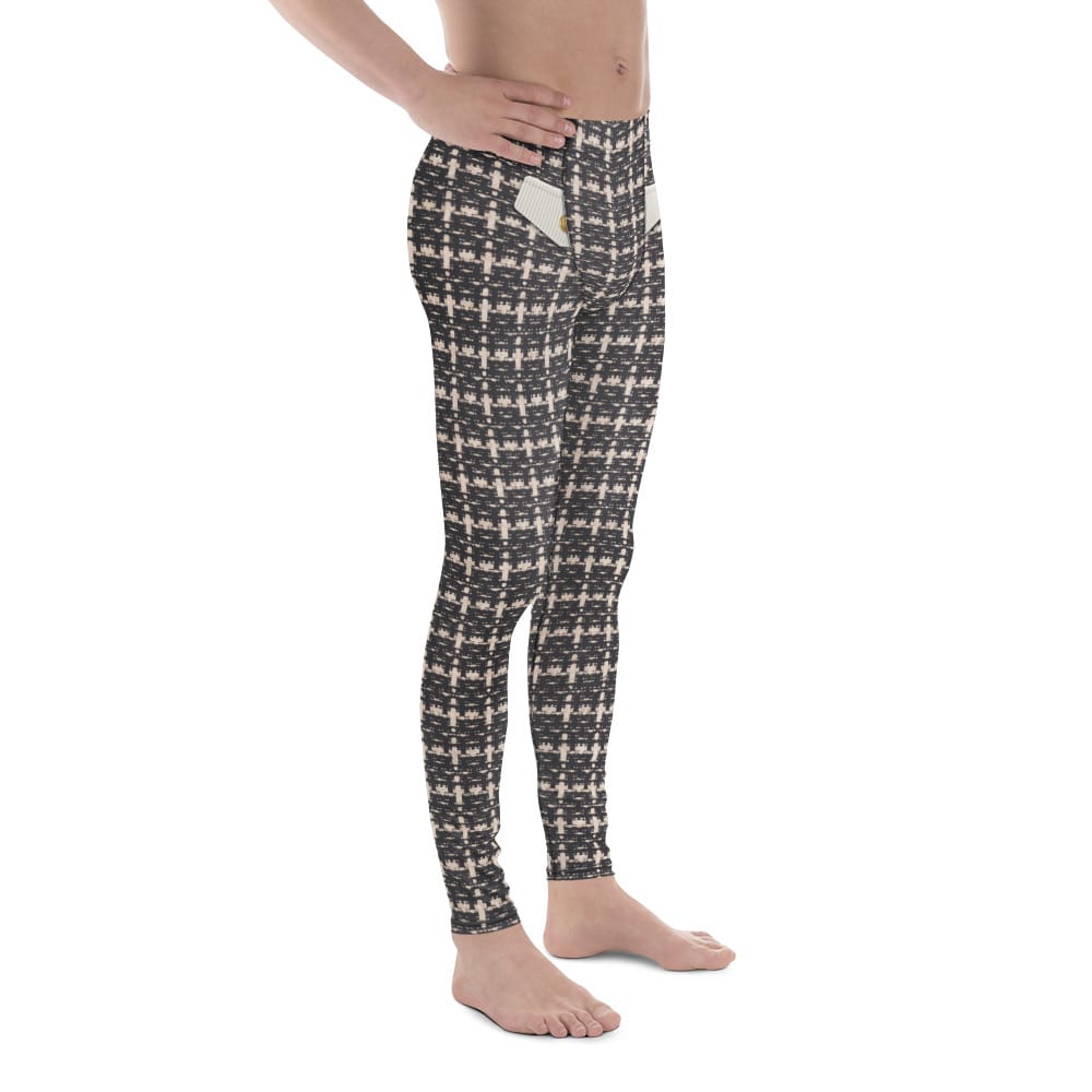 Printed Parisian Tweed Effect Men's Leggings