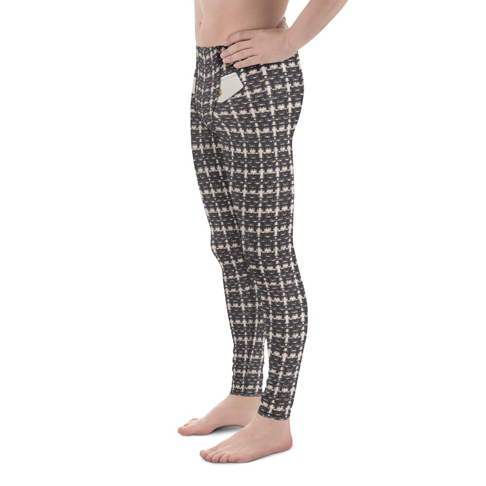 Printed Parisian Tweed Effect Men's Leggings