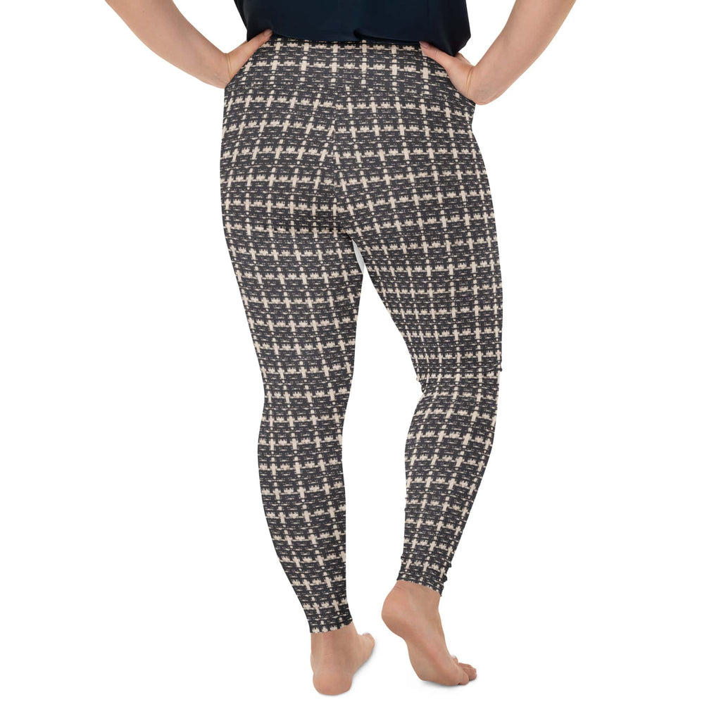 Printed Parisian Tweed Effect Plus Size Leggings