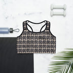 Printed Parisian Tweed Effect Sports Bra