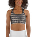 Printed Parisian Tweed Effect Sports Bra