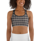 Printed Parisian Tweed Effect Sports Bra