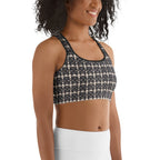 Printed Parisian Tweed Effect Sports Bra