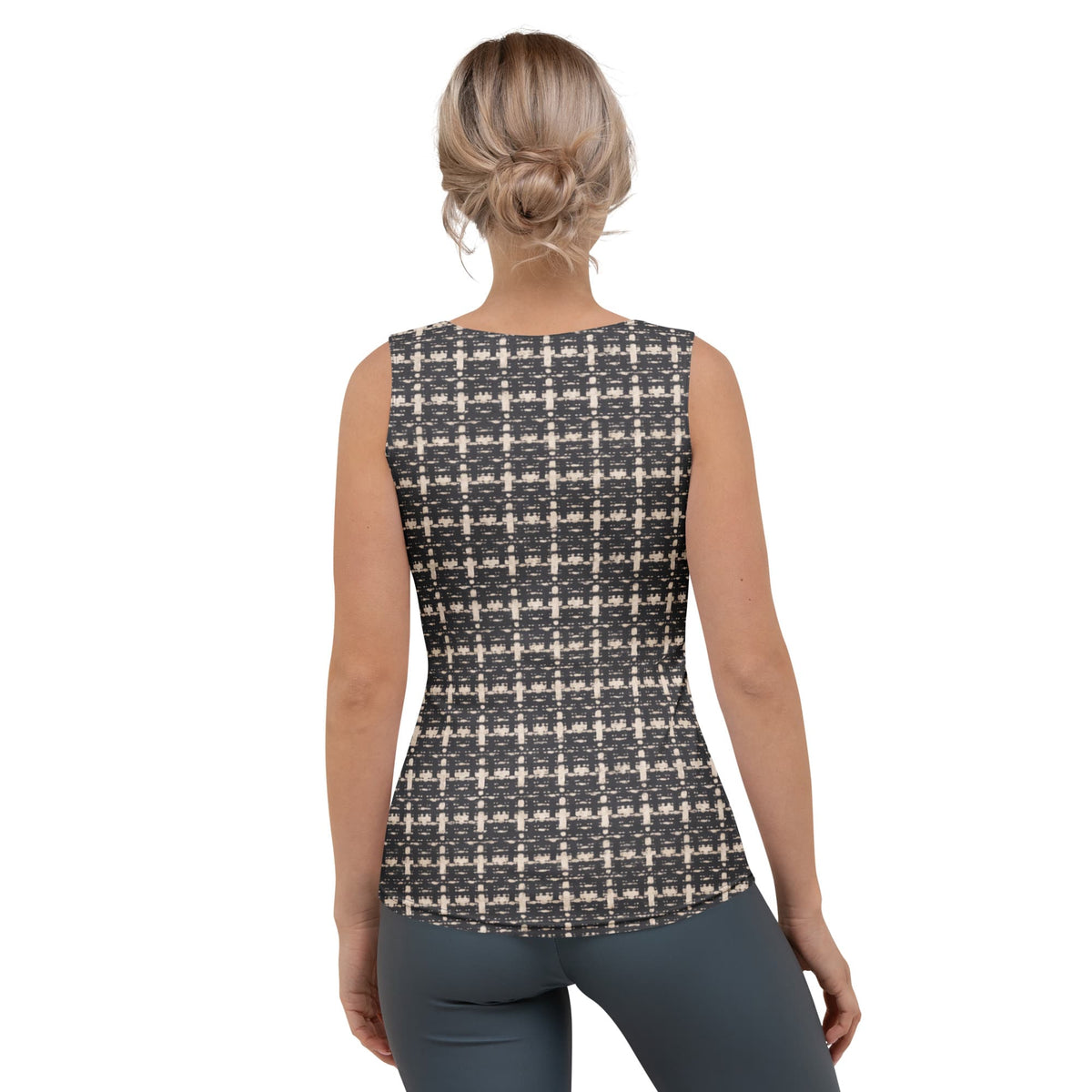 Printed Parisian Tweed Effect Tank Top