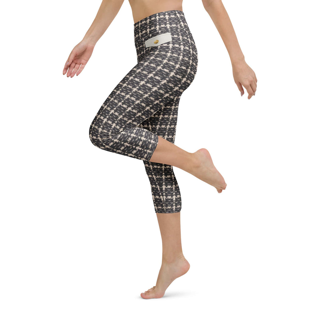 Printed Parisian Tweed Effect Yoga Capris