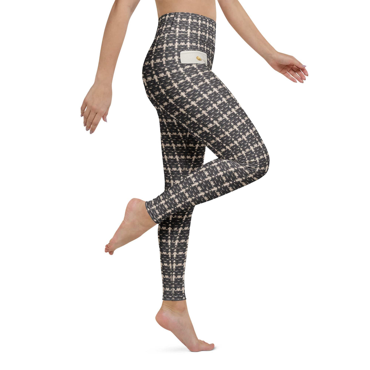 Printed Parisian Tweed Effect Yoga Leggings