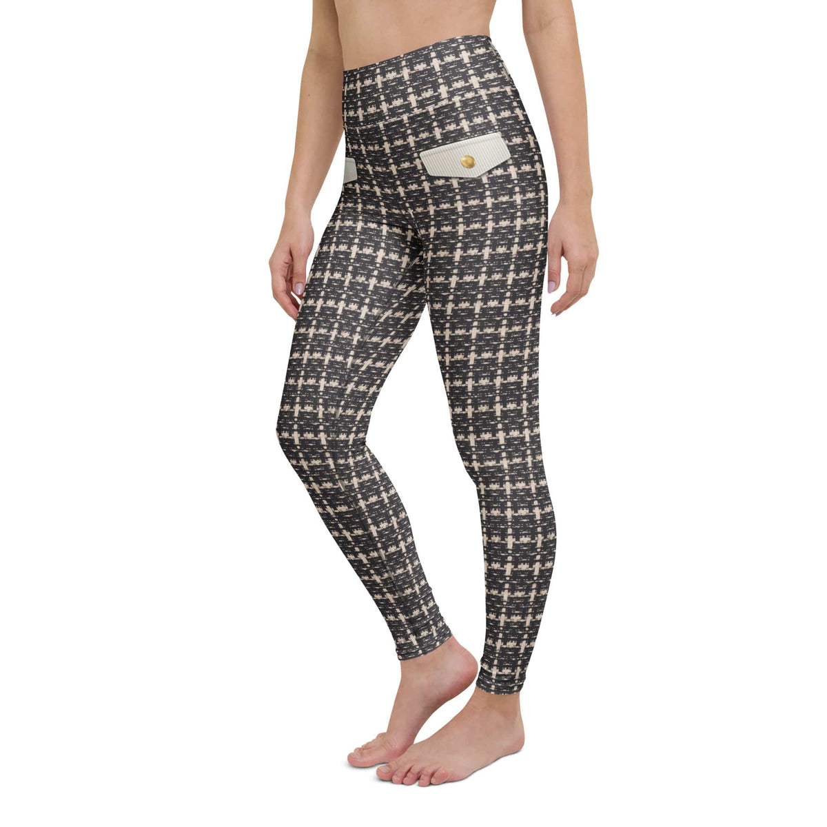 Printed Parisian Tweed Effect Yoga Leggings