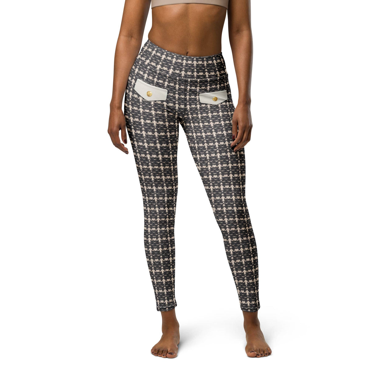 Printed Parisian Tweed Effect Yoga Leggings