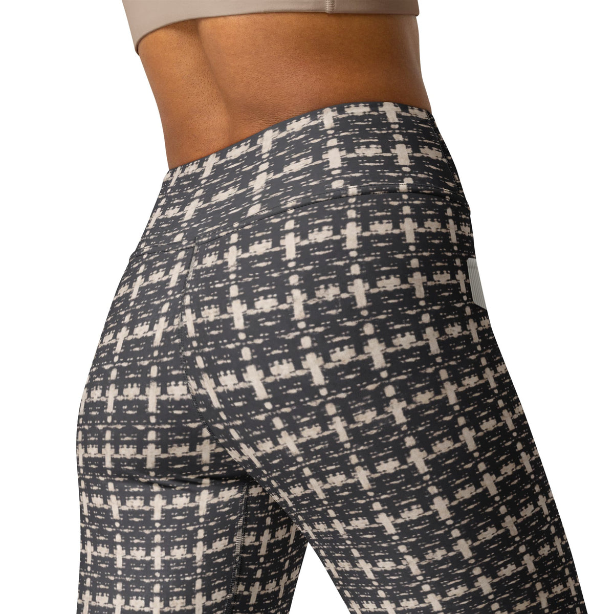 Printed Parisian Tweed Effect Yoga Leggings