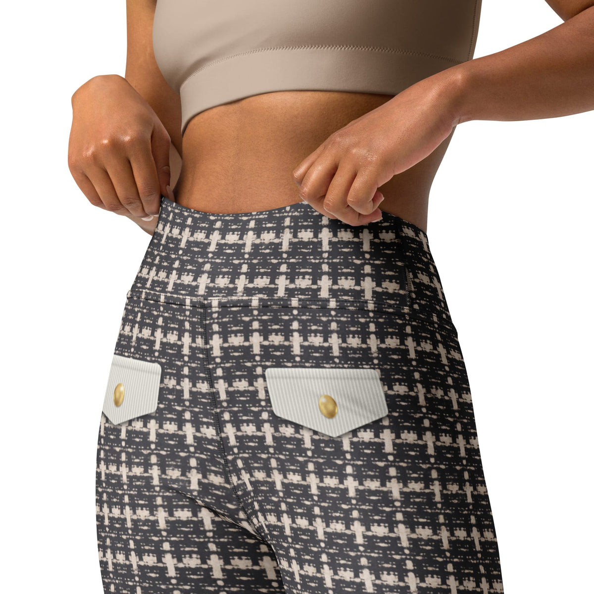 Printed Parisian Tweed Effect Yoga Leggings