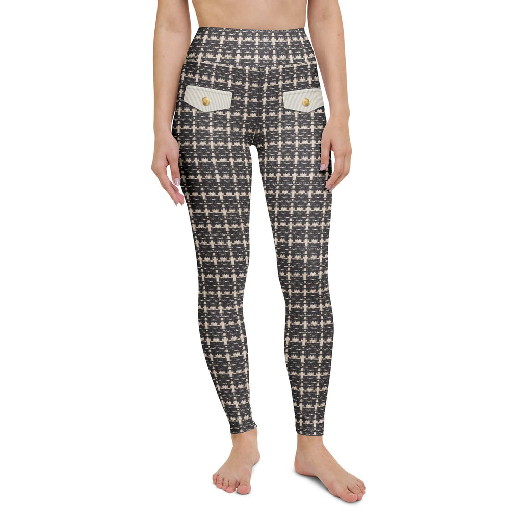 Printed Parisian Tweed Effect Yoga Leggings