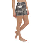 Printed Parisian Tweed Effect Yoga Shorts