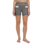 Printed Parisian Tweed Effect Yoga Shorts