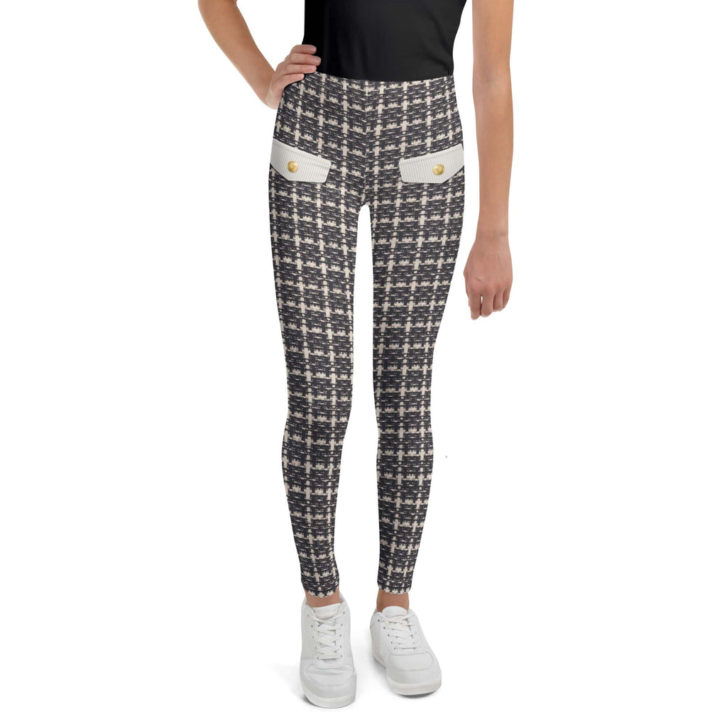 Printed Parisian Tweed Effect Youth Leggings