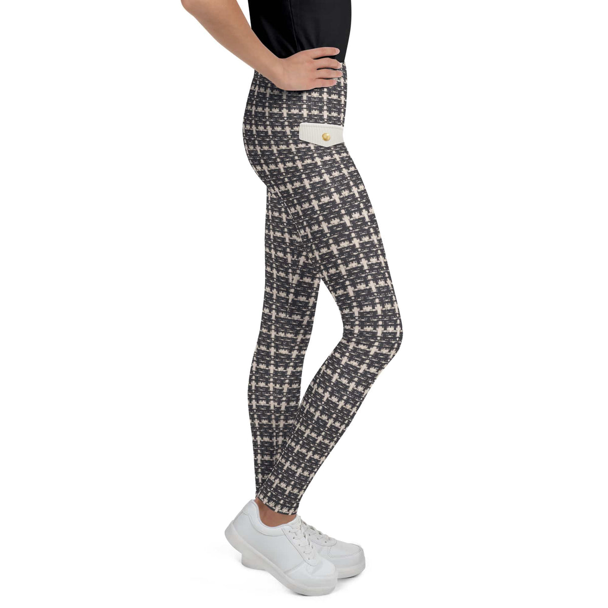 Printed Parisian Tweed Effect Youth Leggings