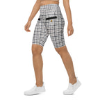 Printed Royal Tweed Effect Biker Shorts