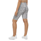 Printed Royal Tweed Effect Biker Shorts