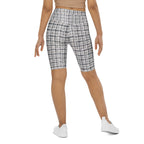 Printed Royal Tweed Effect Biker Shorts