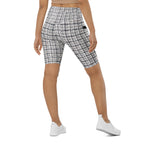 Printed Royal Tweed Effect Biker Shorts