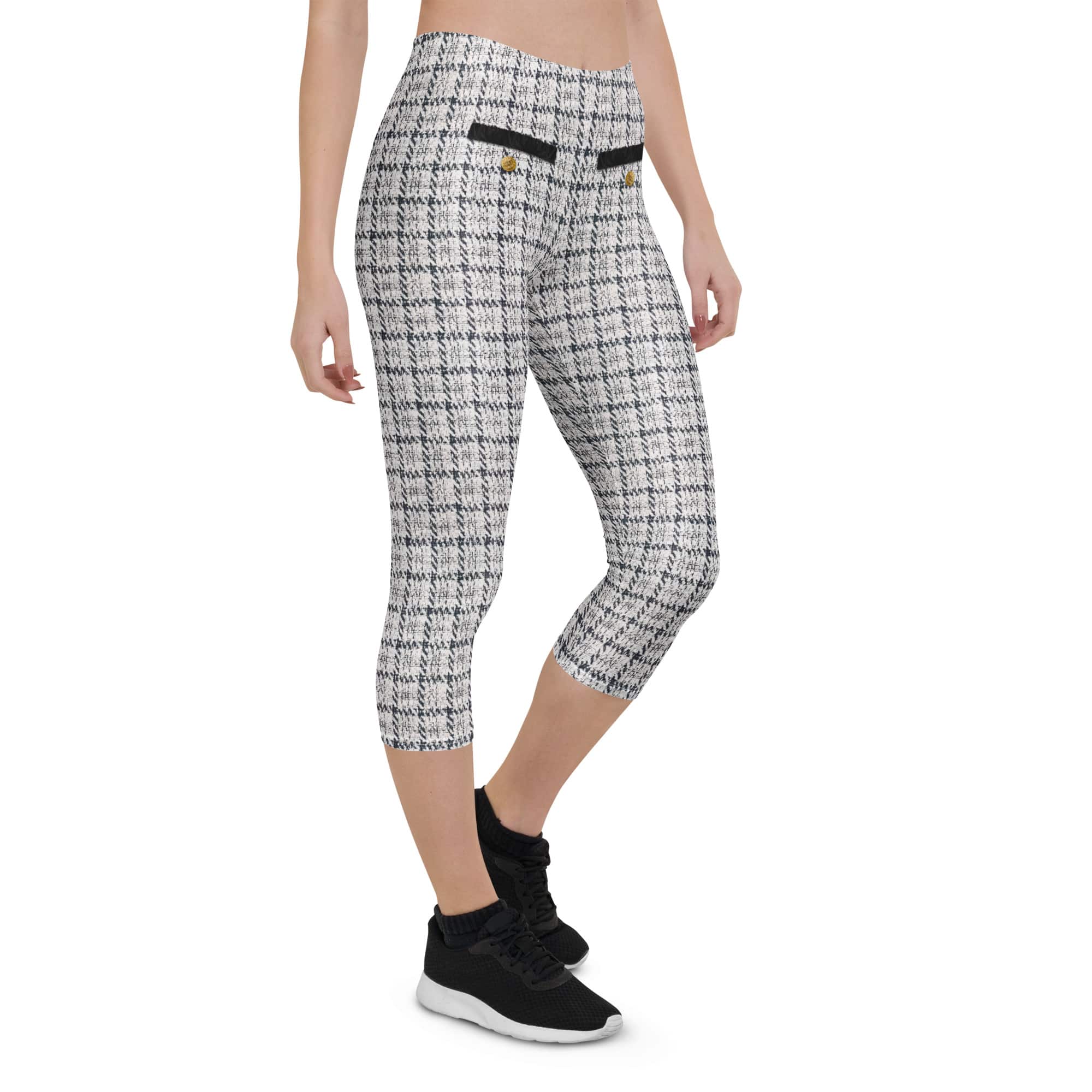 Printed Royal Tweed Effect Capris