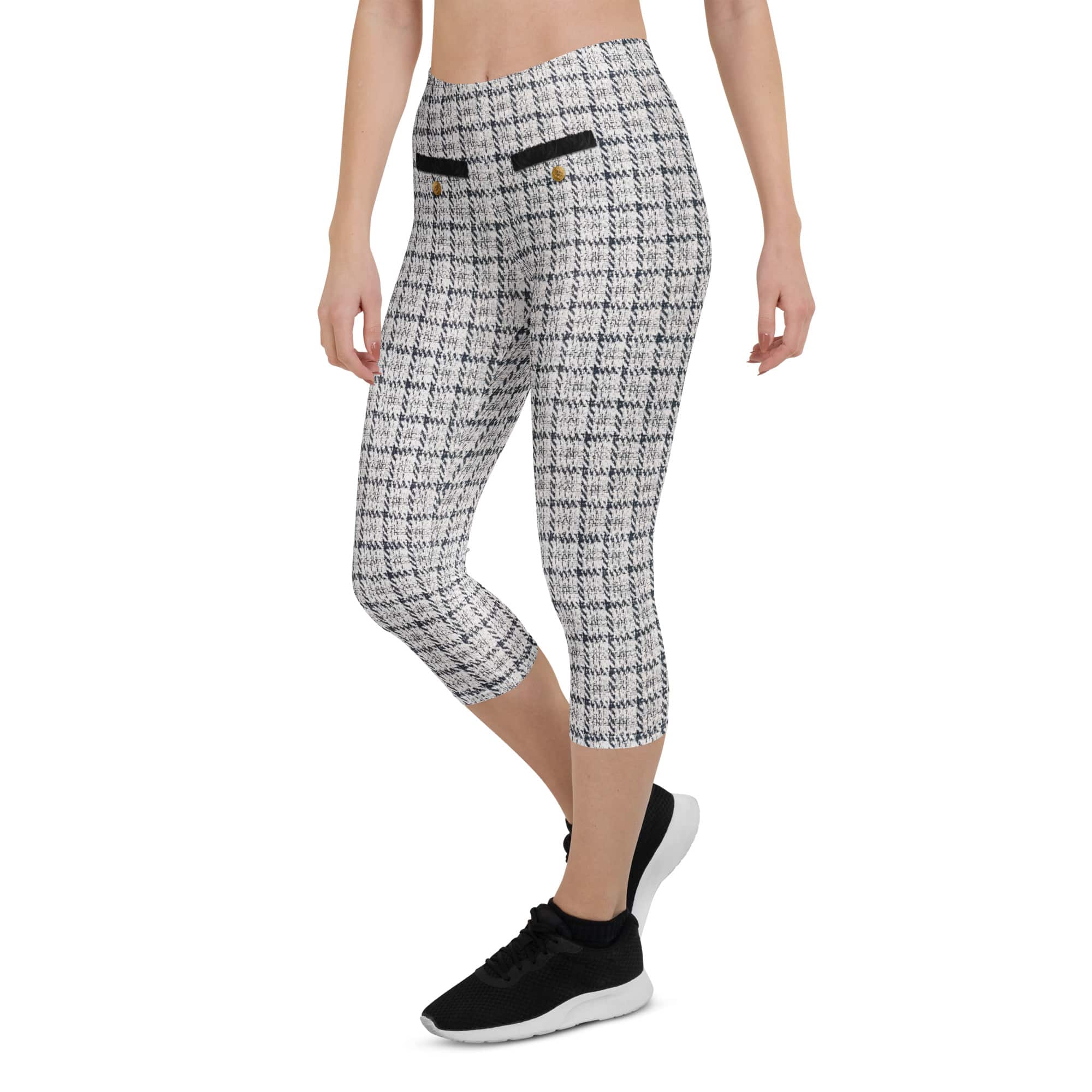 Printed Royal Tweed Effect Capris