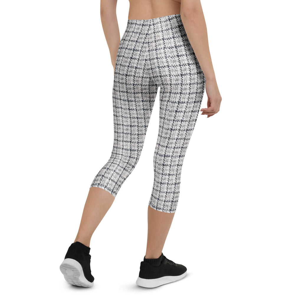Printed Royal Tweed Effect Capris