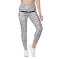 Printed Royal Tweed Effect Crossover Leggings With Pockets