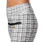 Printed Royal Tweed Effect Flare Leggings