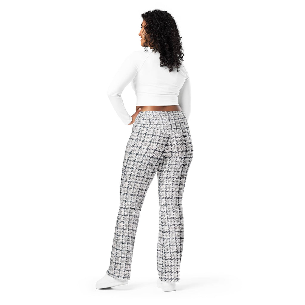 Printed Royal Tweed Effect Flare Leggings