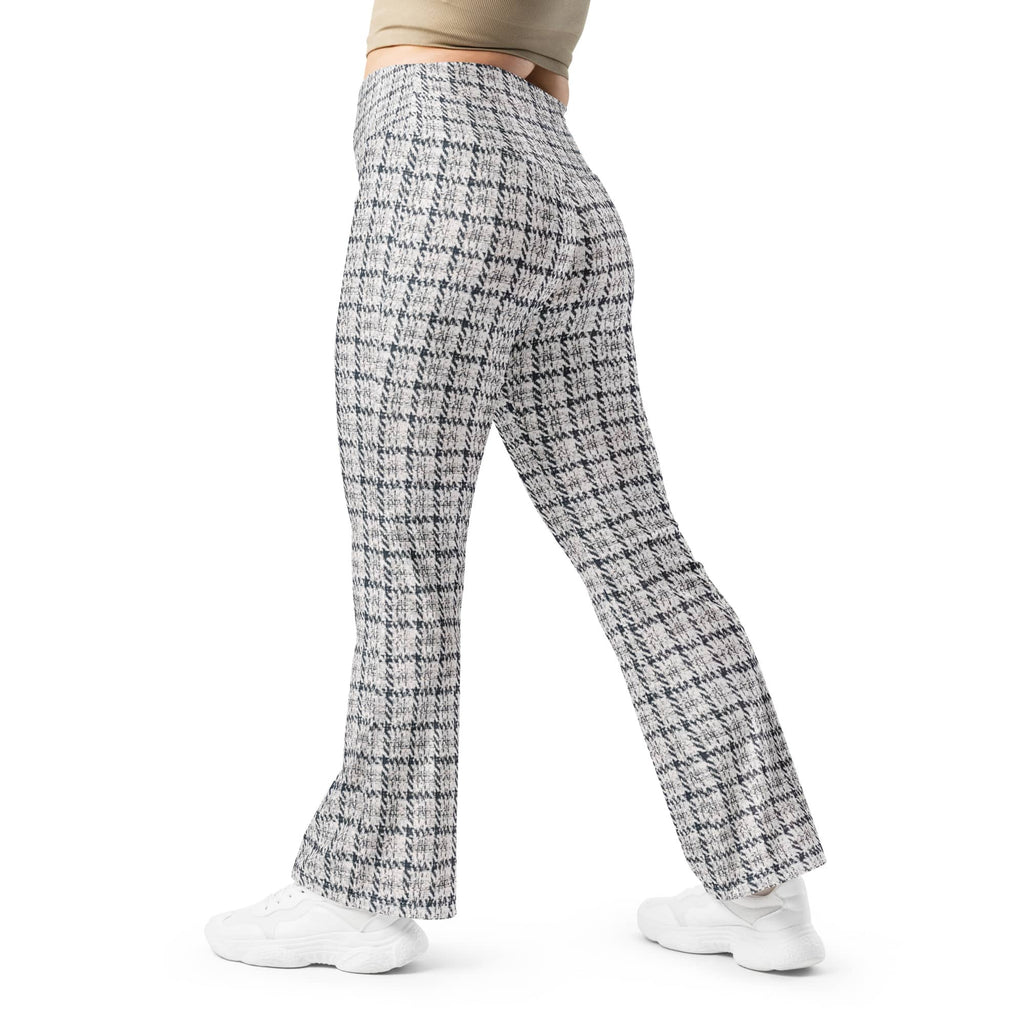 Printed Royal Tweed Effect Flare Leggings