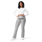 Printed Royal Tweed Effect Flare Leggings