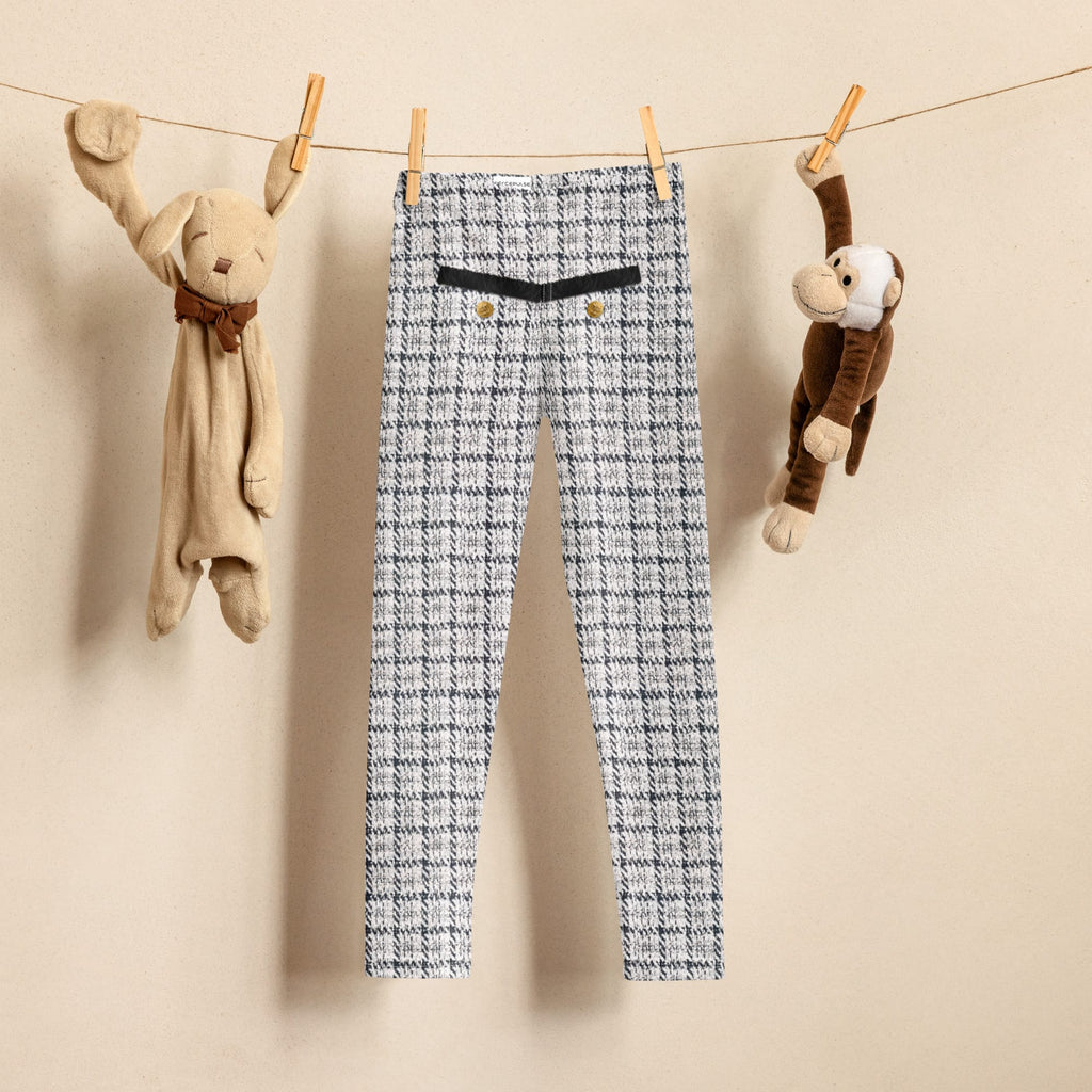 Printed Royal Tweed Effect Kid's Leggings