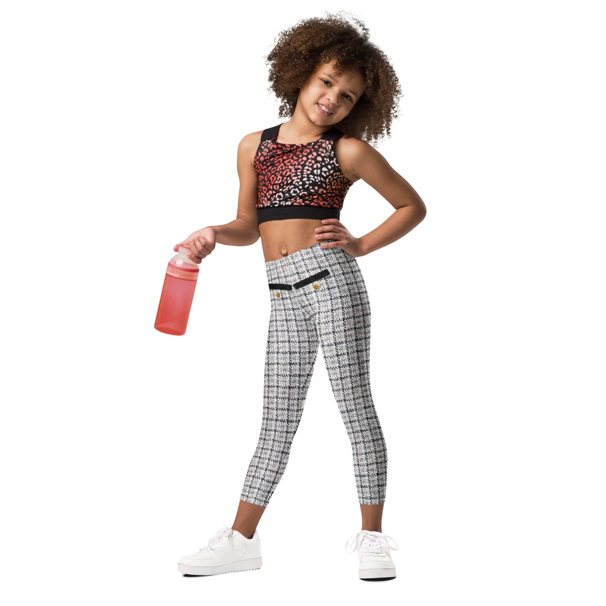 Printed Royal Tweed Effect Kid's Leggings