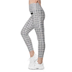 Printed Royal Tweed Effect Leggings With Pockets