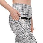 Printed Royal Tweed Effect Leggings With Pockets