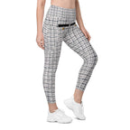 Printed Royal Tweed Effect Leggings With Pockets